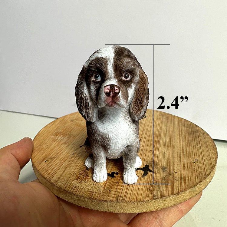 Ceramic sculpture 2.4 inches sitting dog high end custom made