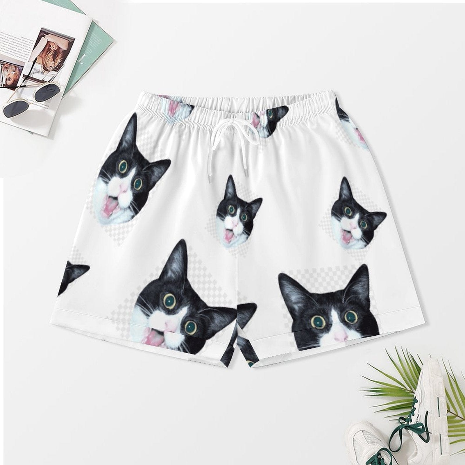 Custom Pet Face Pajamas Autumn Short Sleeve Set Shorts