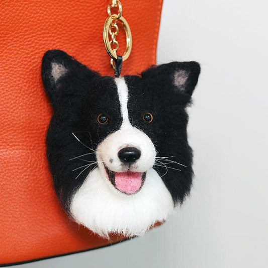 Black and white dog head decorative pendant
