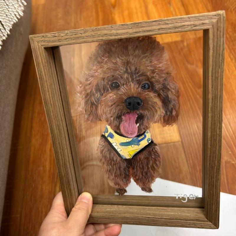 Painting a dog wearing a scarf pet glass painting of all animals