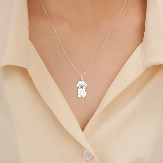 Custom Sterling Silver Pet Portrait Jewelry – Cat & Dog Necklace / Bracelet / Ring Gift