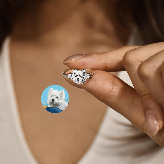 Custom Pet Photo Ring – Personalized Dog or Cat Portrait Jewelry