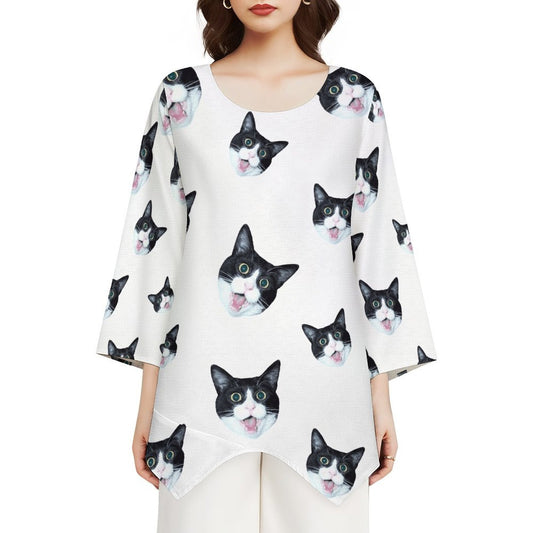 Customised Ladies Pet Face Loose Top