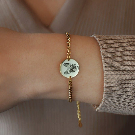 Custom Pet Portrait Bracelet – Personalized Pet Memorial Jewelry