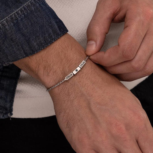 Custom Pet Bracelet – Name Engraved Paw Jewelry
