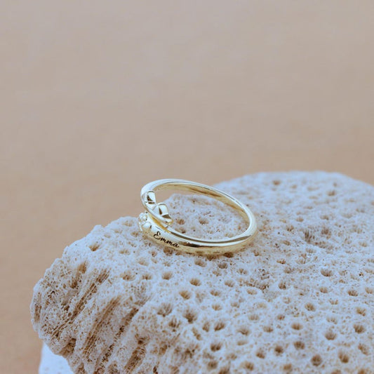 Personalized Cat Name Ring – Custom Pet Paw Jewelry Gift